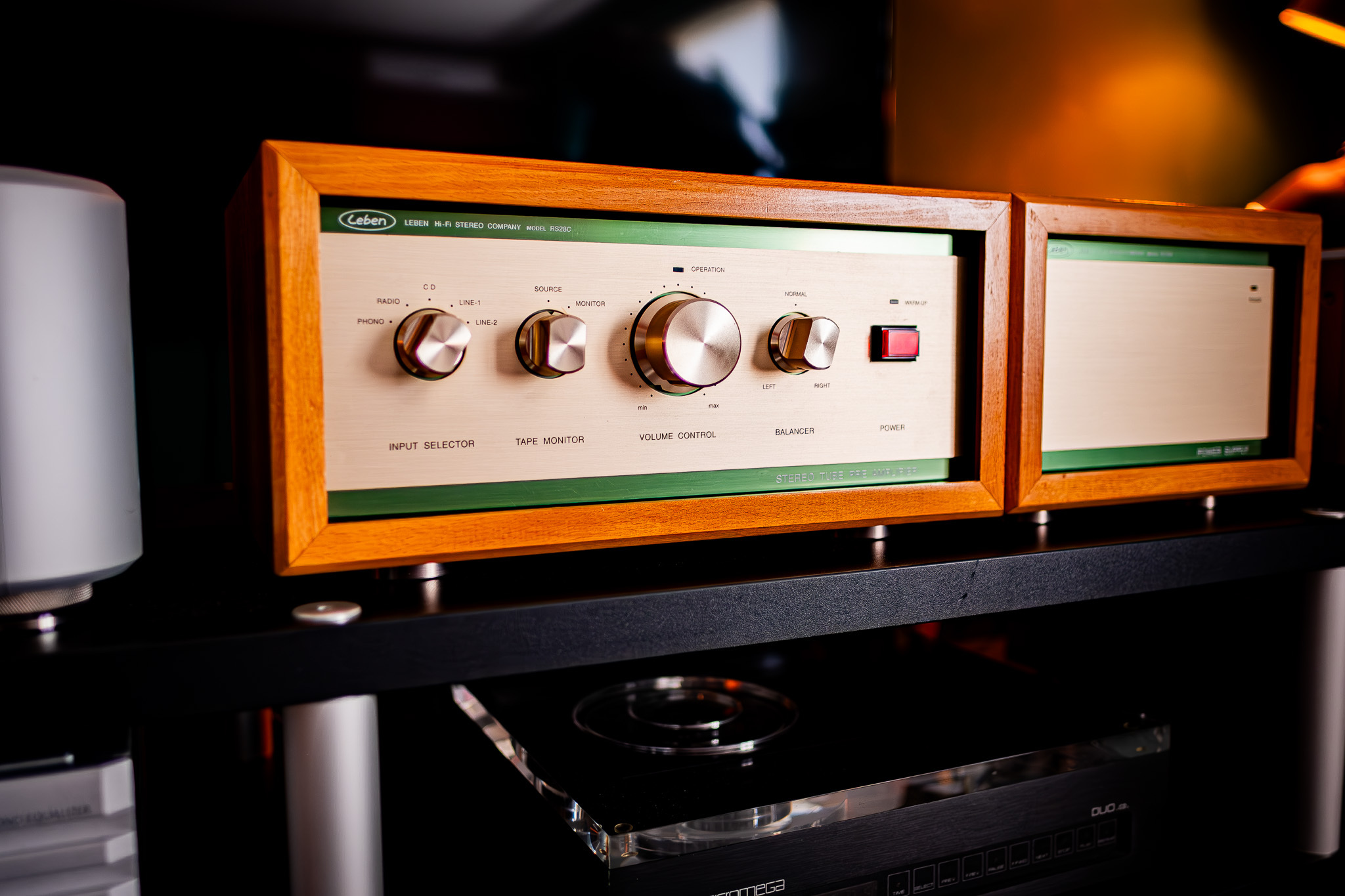 Leben RS-28C tube preamplifier and separate power supply, original photograph